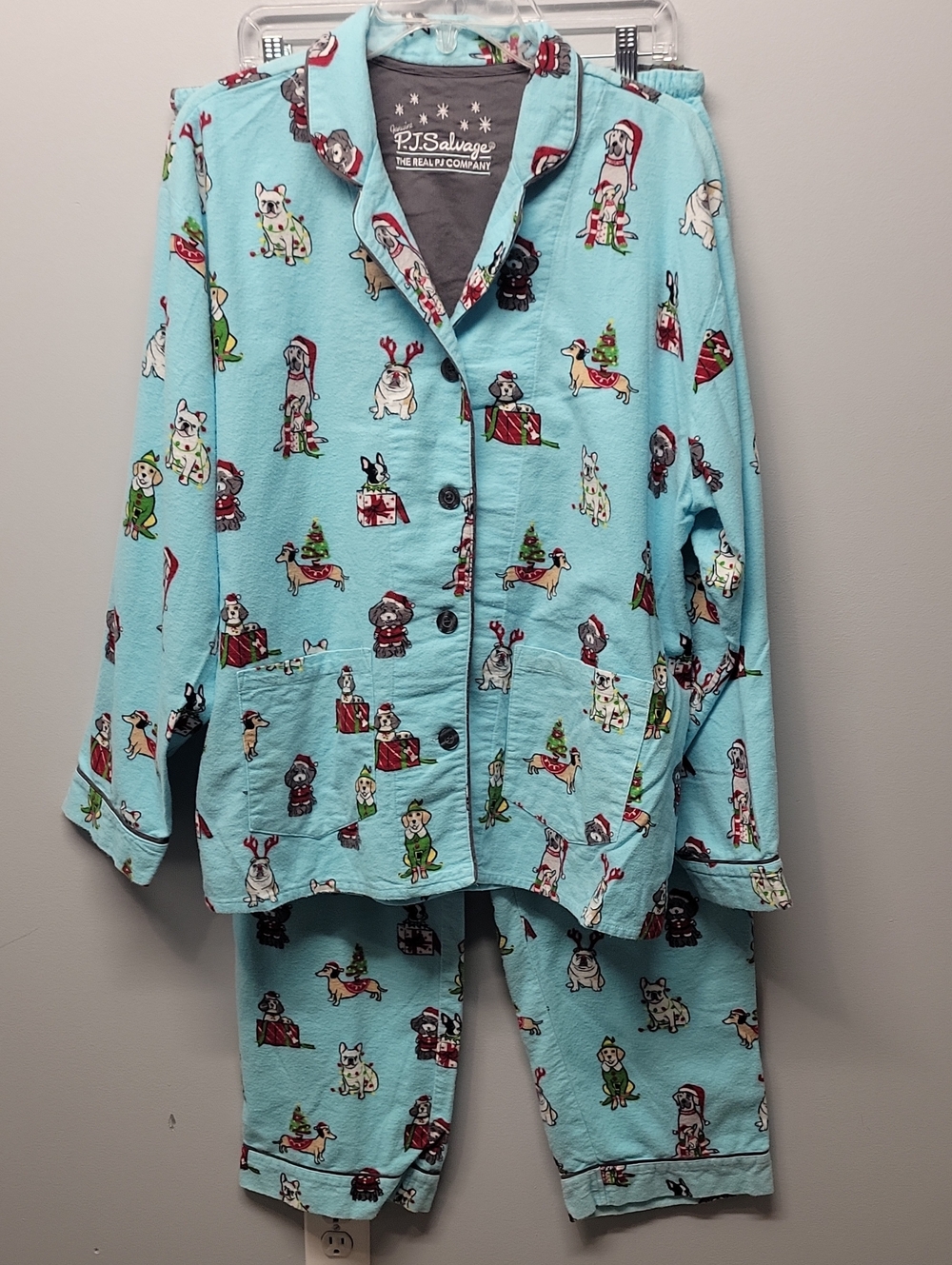 PJ Salvage flannel dog pajama set size XL